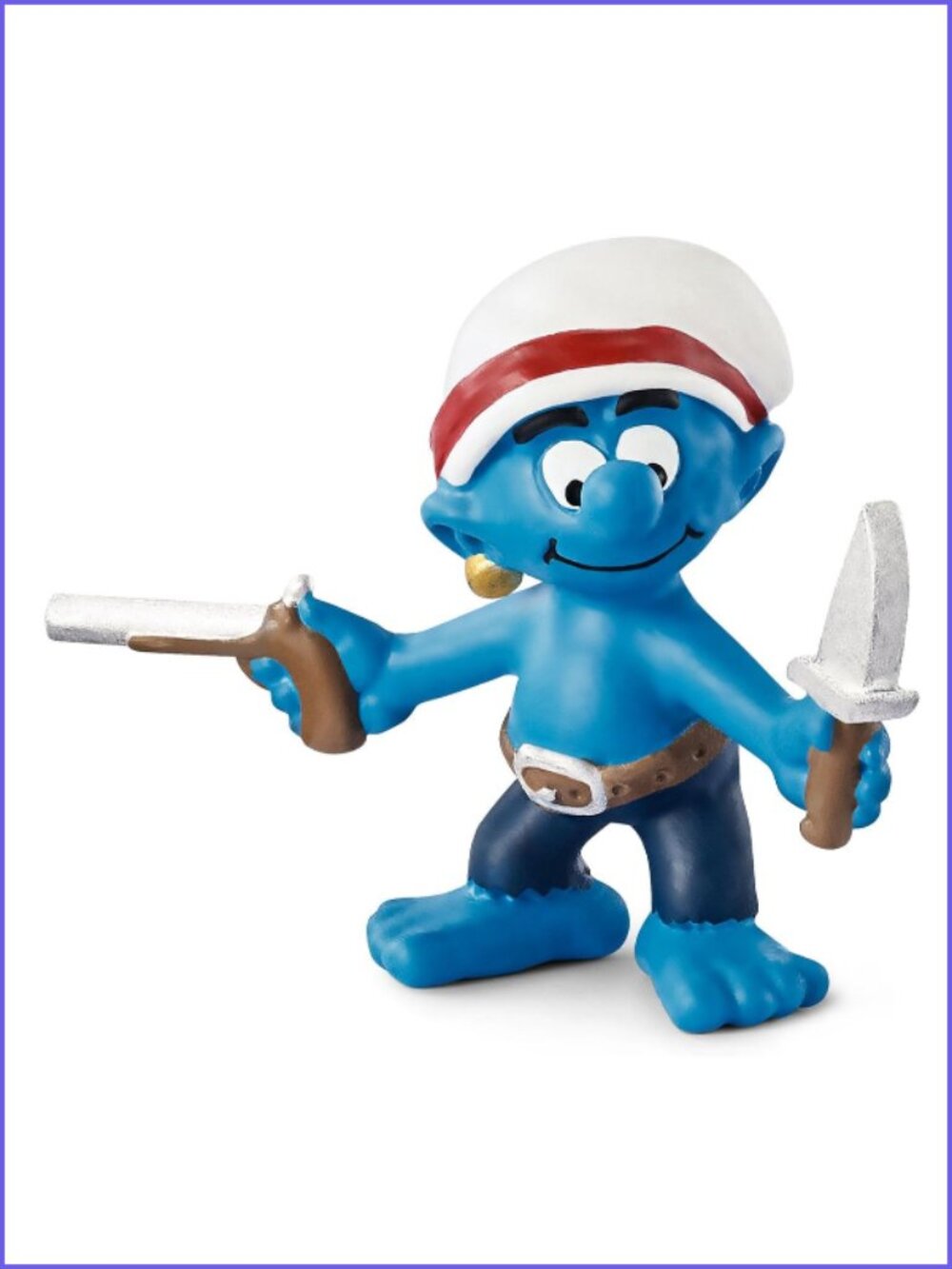 Vintage Authentic Schleich Pirate Smurf Captain  (Made in Germany) New/w Tag